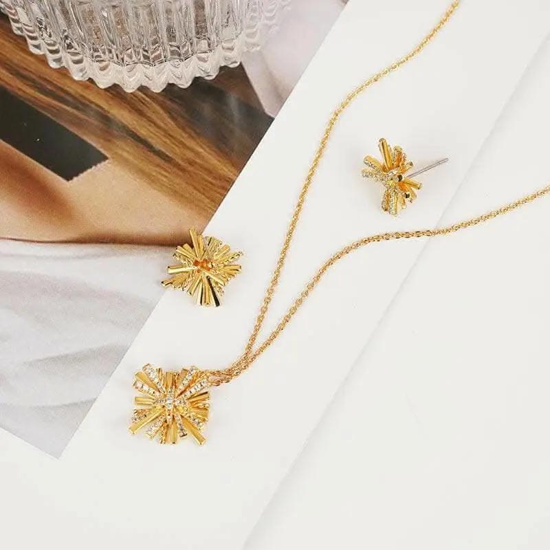 Elegant starburst gold jewelry set - Love Salve